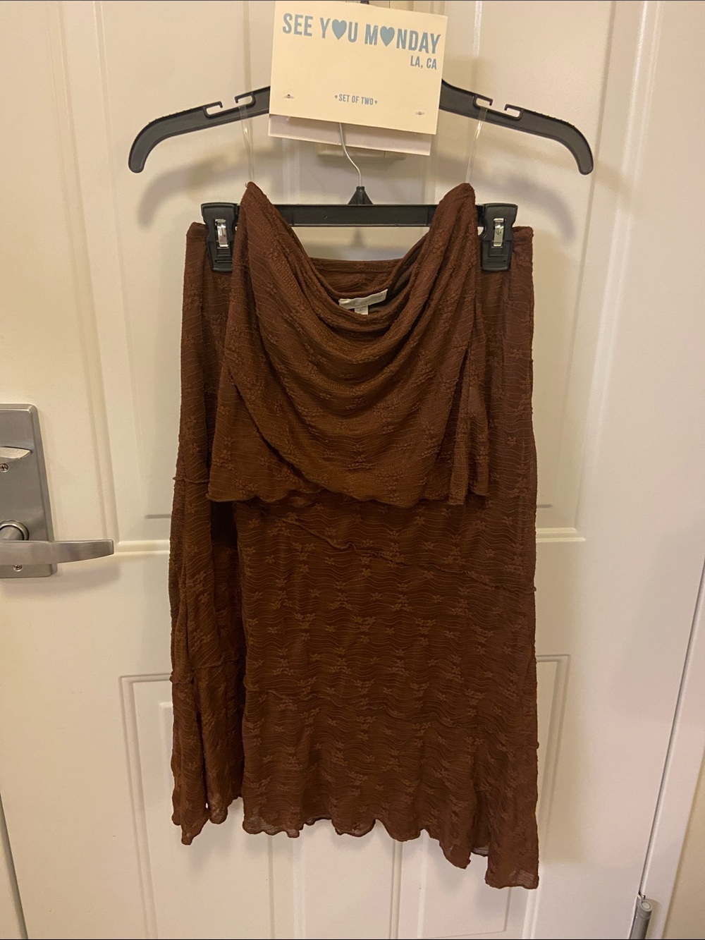 🤎Chocolate Brown 2 Piece Skirt 
      and Tube Top🤎